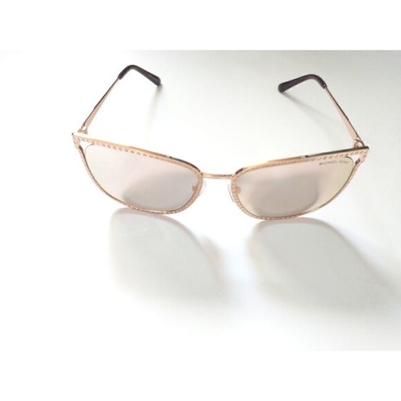New! MICHAEL KORS Women\'s Stockholm Mirror Square Sunglasses With Case Rose Gold main image 6